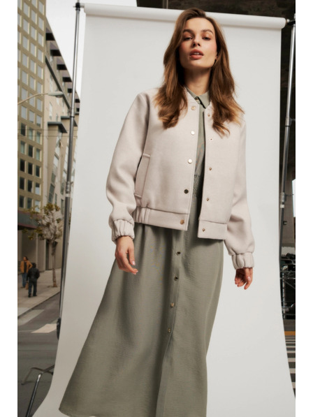 Moodo Jachetă bomber bej pentru femei Moodo