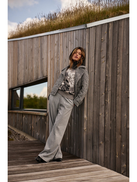 Moodo Palton scurt alb-negru Moodo