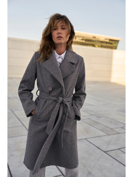 Moodo Palton cu curea gri Moodo