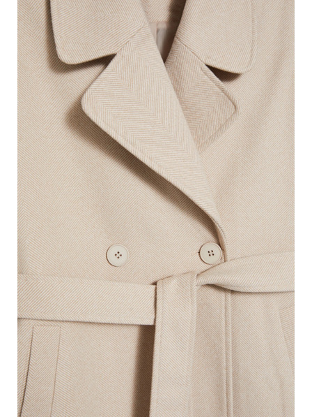 Moodo Palton cu curea bej Moodo