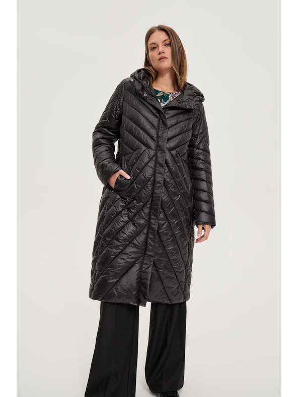 Moodo Jachetă lungă neagră Moodo