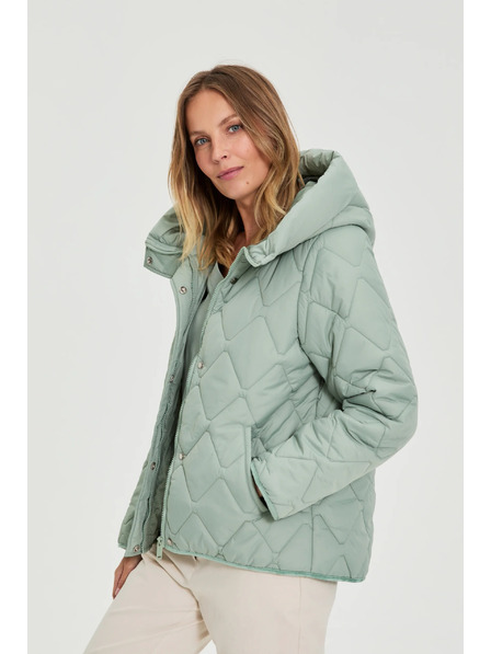 Moodo Jachetă matlasată cu glugă măslinie Moodo