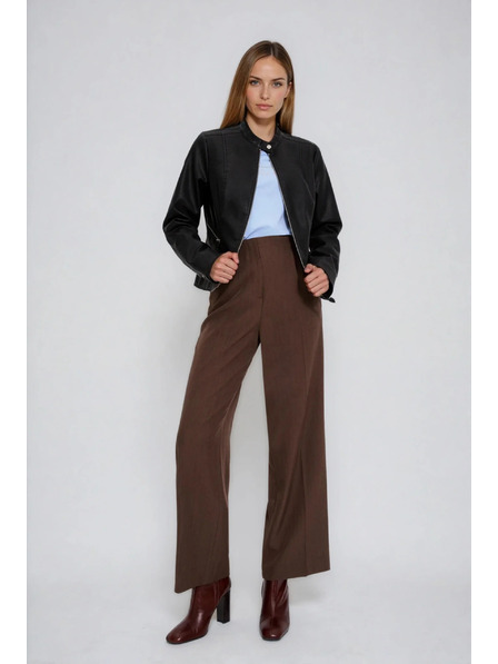 Moodo Jachetă neagră din imitație de piele Moodo