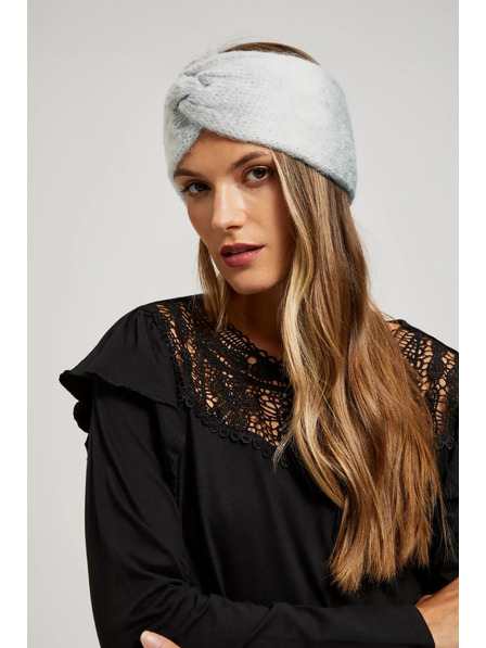 Moodo Bandană caldă tricotată pentru cap gri Moodo