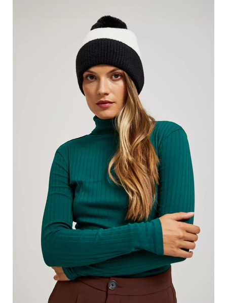 Moodo Șapcă cu ciucure alb-negru Moodo