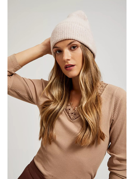 Moodo Căciulă tricotată roz pudrat Moodo