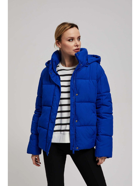 Moodo Geacă scurtă matlasată cu glugă bleumarin Moodo