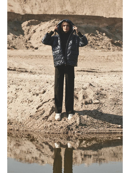 Moodo Geacă matlasată metalică bleumarin Moodo