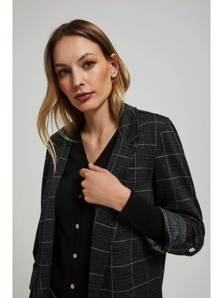 Moodo Sacou în carouri cu mâneci răsfrânte Moodo