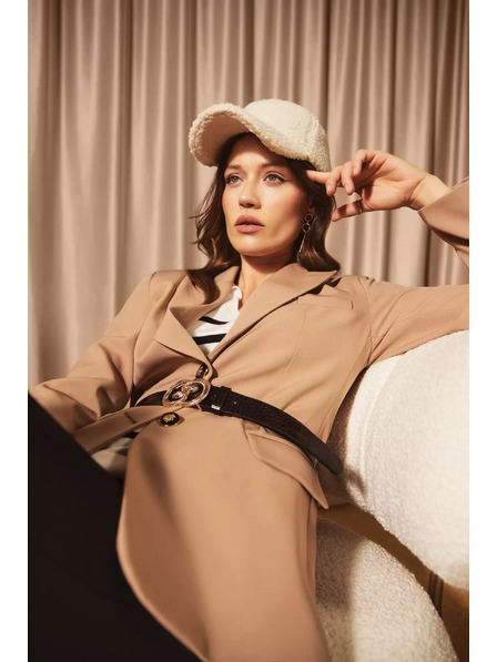 Moodo Blazer unilateral bej închis Moodo