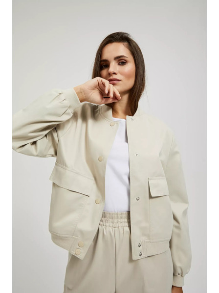 Moodo Geacă bomber bej cu buzunare Moodo