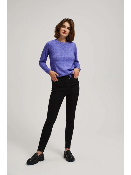 Moodo Jeans strâmți cu talie medie negri Moodo