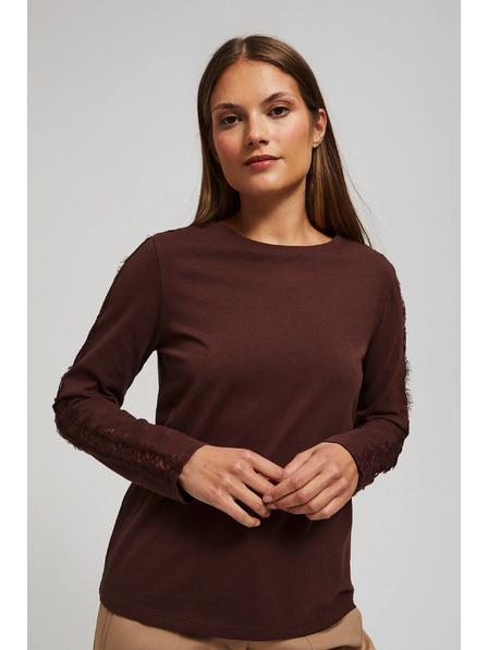 Moodo Tricou cu dantelă pe mâneci Moodo