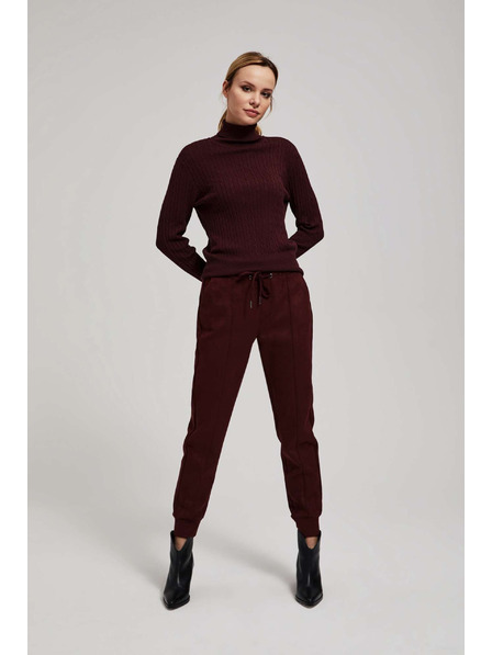 Moodo Pantaloni castanii cu șnur Moodo