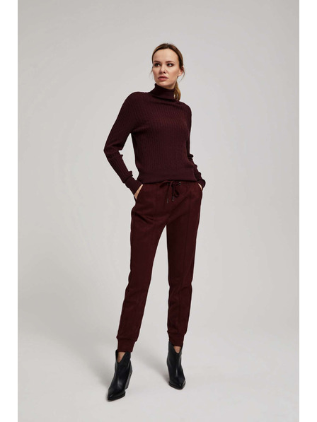 Moodo Pantaloni castanii cu șnur Moodo