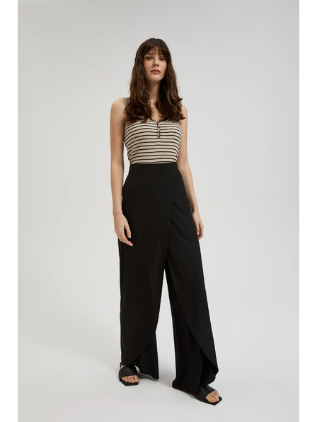 Moodo Pantaloni negri cu croială largă Moodo
