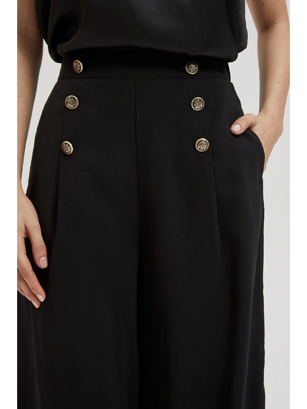 Moodo Fustă-pantalon neagră cu nasturi decorativi Moodo