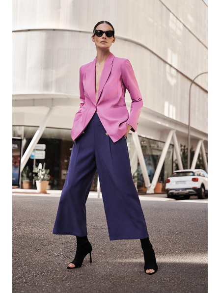 Moodo Pantaloni mov cu nasturi decorativi Moodo