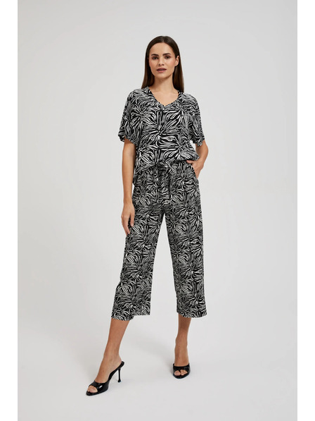 Moodo Fustă-pantalon neagră cu model Moodo