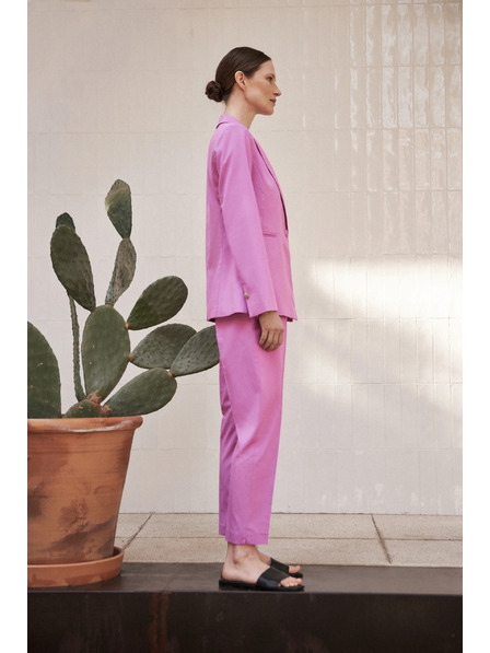 Moodo Pantaloni de ocazie roz cu cute Moodo