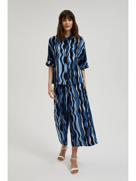 Moodo Chiloți cu model tip culottes albaștri Moodo