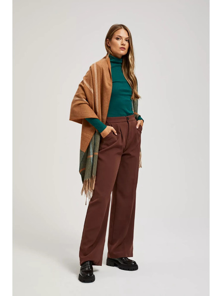 Moodo Eșarfă smarald cu franjuri Moodo