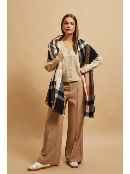 Moodo Eșarfă în carouri piersică Moodo