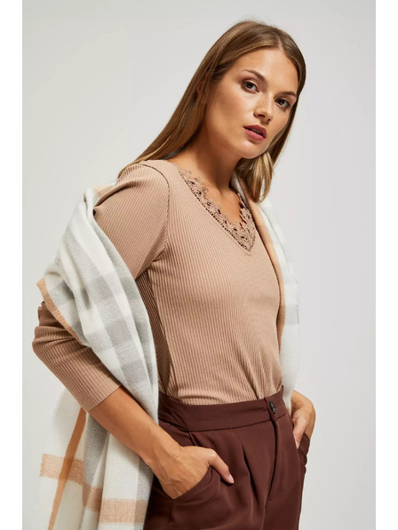 Moodo Eșarfă în carouri perlată Moodo