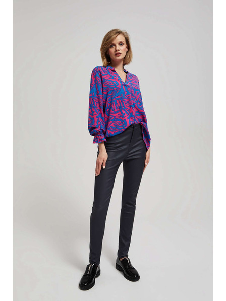 Moodo Cămașă cu decolteu în V, fucsia Moodo