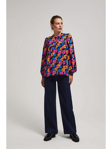 Moodo Cămașă florală neagră Moodo