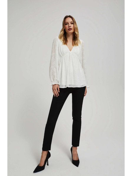 Moodo Cămașă albă cu mâneci bufante Moodo