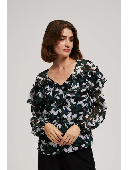 Moodo Cămașă cu volane și model floral Moodo