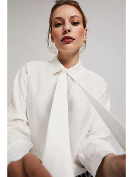 Moodo Cămașă perlată Moodo cu decolteu legat și nasturi decorativi