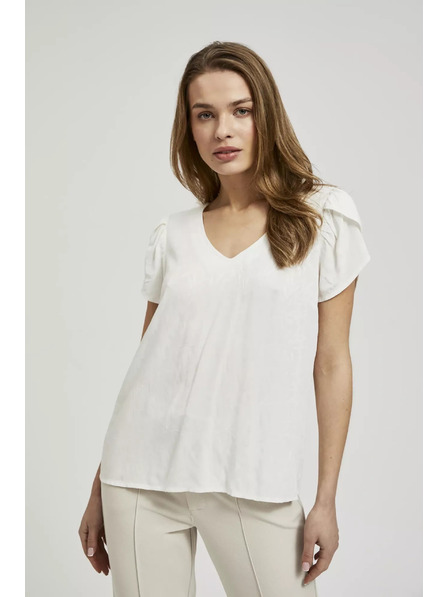 Moodo Cămașă albă cu decolteu în V Moodo
