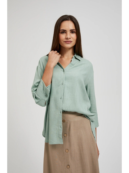 Moodo Cămașă din in în nuanță de măslin Moodo