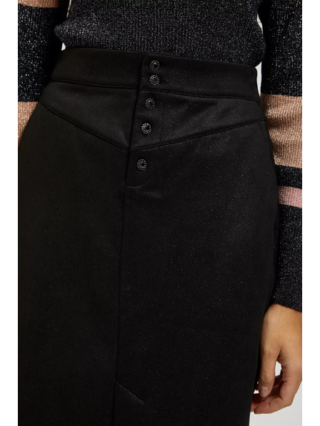 Moodo Fustă creion cu nasturi decorativi, neagră Moodo
