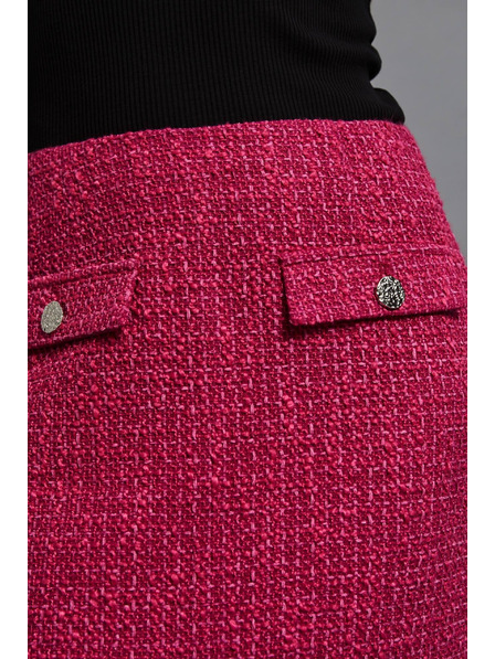 Moodo Fustă în stil tweed roz Moodo