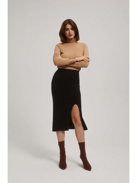 Moodo Fustă creion midi cu despicătură neagră Moodo