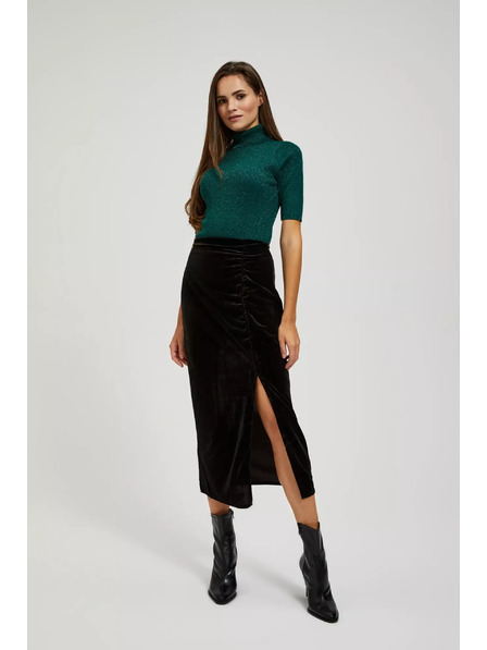 Moodo Fustă din catifea cu despicătură Moodo