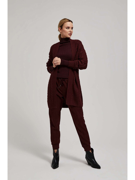 Moodo Cardigan lung castaniu Moodo