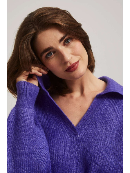 Moodo Pulover cu decolteu în V violet Moodo