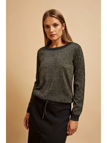 Moodo Pulover negru cu fibră metalică Moodo