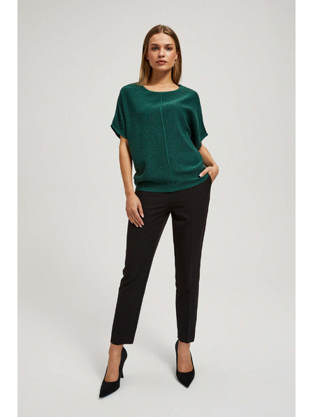 Moodo Pulover oversize cu fir metalic smarald Moodo