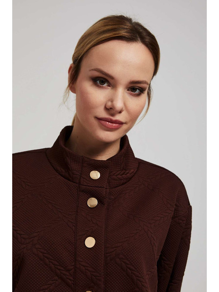 Moodo Hanorac cu nasturi decorativi maro Moodo
