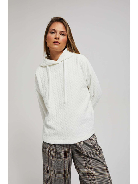 Moodo Hanorac cu glugă și mâneci lungi perlat Moodo