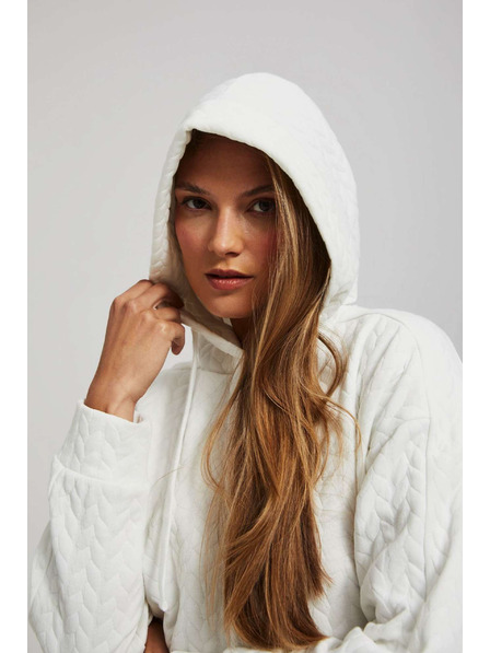 Moodo Hanorac cu glugă și mâneci lungi perlat Moodo