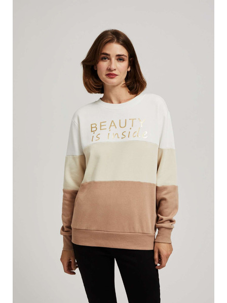 Moodo Pulover cu imprimeu bej închis Moodo