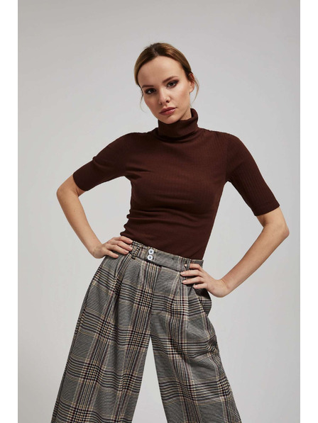 Moodo Bluză striată cu guler rulat maro Moodo