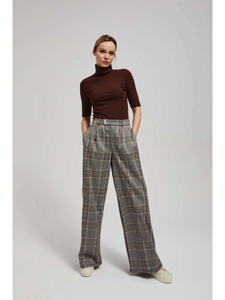 Moodo Bluză striată cu guler rulat maro Moodo