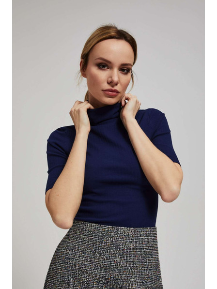 Moodo Bluză striată cu guler rulat albastru închis Moodo